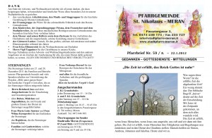 Pfarrbrief 59     8.1.-22.1.2012